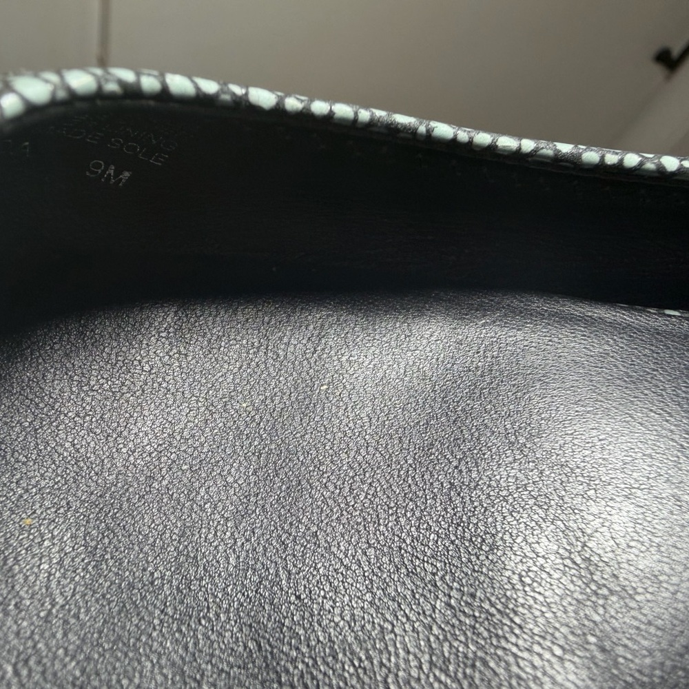 Tory Burch Riva Ballet Flats Women’s Size 9 Gray Pebbled Leather Logo Medallion - Picture 4 of 4